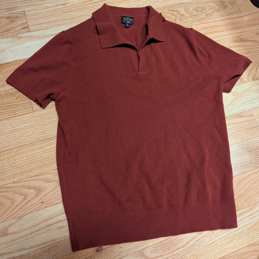 J. Crew Men's Brick Red Polo Shirt